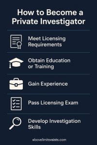 Steps of how to become a private investigator